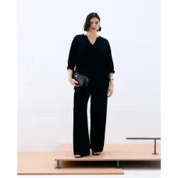 Pantalón de vestir liso de mujer