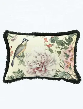 Cotton Linen Blend Viola Bolster Cushion Cream Mix - MM Linen - FashionsVida