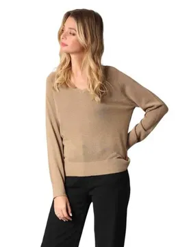 Maglione Con Scollo A V Amalia Gold XS