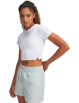T-shirt à Manches Courtes Rival Rib Baby White / White XS - Under armour - FashionsVida