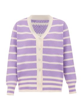 SANIKA Cárdigan ecru / lavanda