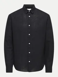 Slim-Fit Freizeithemd Schwarz L