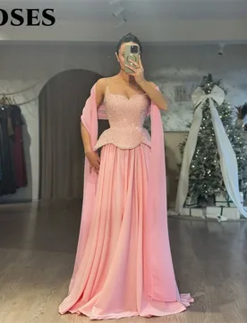 ROSES Light Pink Evening Dress Spaghetti Strap Prom Dresses with Sequin Bodice Party Formal Gown A Line robe de bal Customized - Aliexpress - FashionsVida