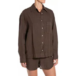 Camisa de mujer de lino y manga larga