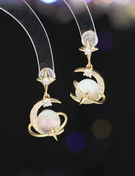 High-end Luxury Cosmic Star Cat's Eye Stone Earrings S925 Silver Needle Niche Simple Personality Creative Fashion Ear Jewelry - Aliexpress - FashionsVida