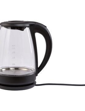 LED-Glaswasserkocher, 1,7 l schwarz transparent