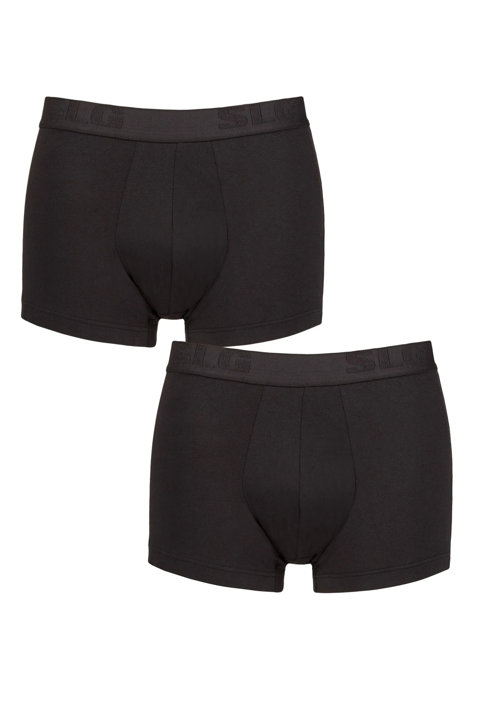 Mens 2 Pair Sloggi SLG Base Soft Trunks Black S - Black - Size: Small - SockShop - FashionsVida
