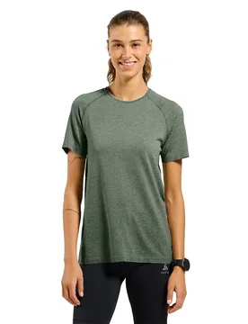 Crew Essential Seamless Short Sleeve T-shirt Shadow Melange S Women - Odlo - FashionsVida
