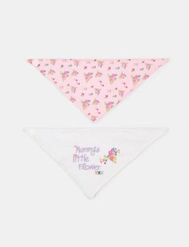 Set di bavaglini con motivo floreale 2 pack - rosa pastello