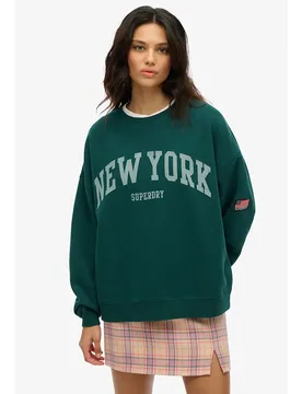 Felpa Athletic Oversized Dark Pine Green L - Superdry - FashionsVida