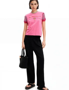 T-shirt logo coutures RED XS female - Desigual - FashionsVida