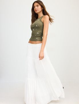 Stradivarius Boho-Midirock Weiß S