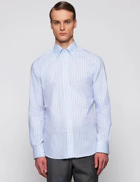 Camisa vertir de hombre rayas largo extra de mangas - Mirto - FashionsVida