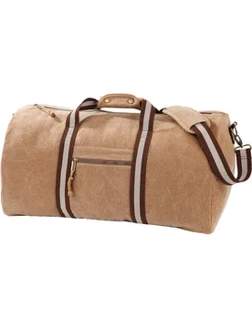Vintage Canvas 45L Holdall Duffle Bag - Quadra - FashionsVida
