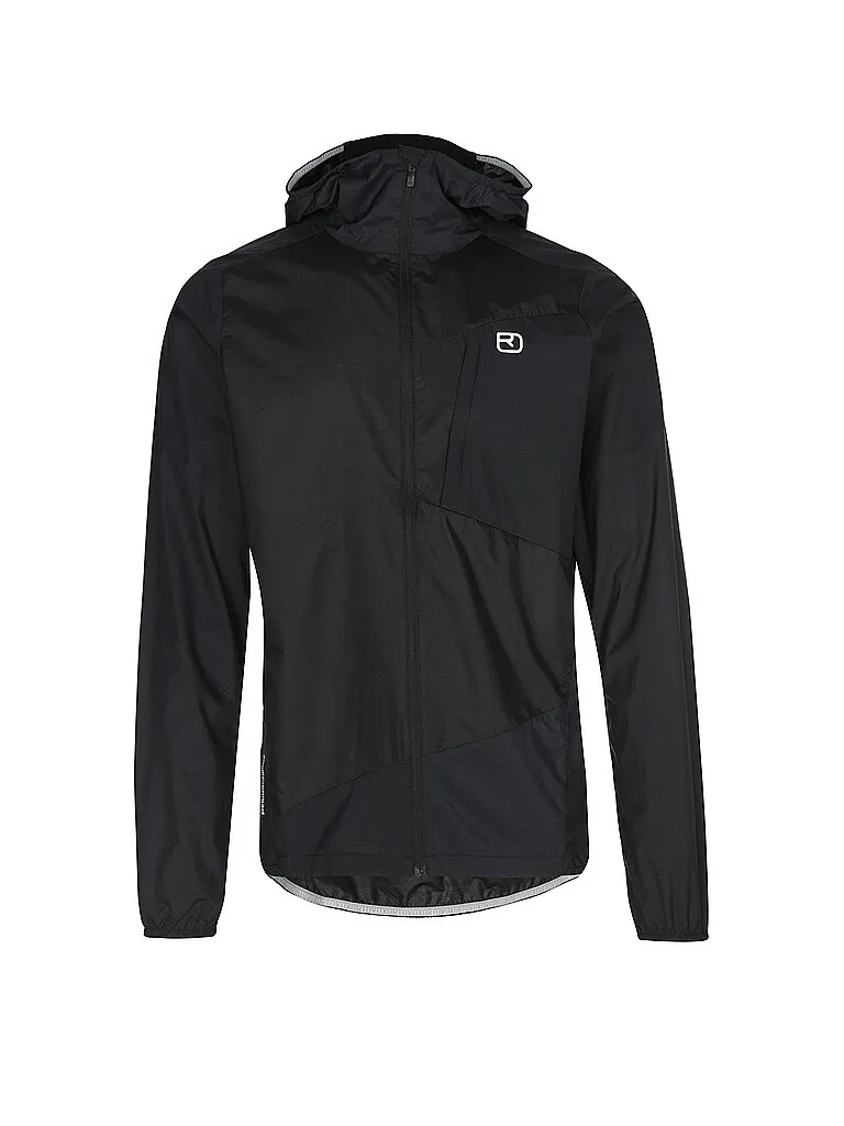 Cortavientos con capucha Trace para hombre negro L - Ortovox - FashionsVida