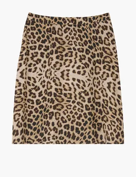 Sadie Flare Safari Print Mini Skirt In Brown - 6 - Lily and Lionel London Limited - FashionsVida