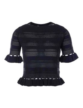 Twinset T-shirt ricamata nera