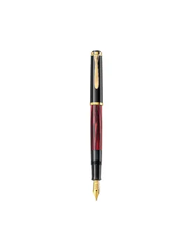 Penna stilografica M200 rosso marmorizzato medio con astuccio rosso - Pelikan - FashionsVida