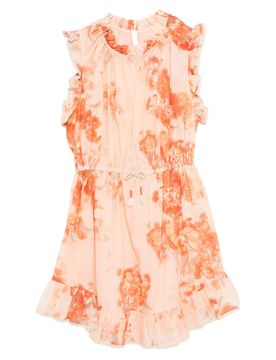 Gathered Frills Mini Dress with Drawstring Waist