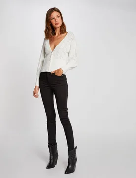 Pantalón pitillo de mujer slim de talle estándar - Morgan - FashionsVida
