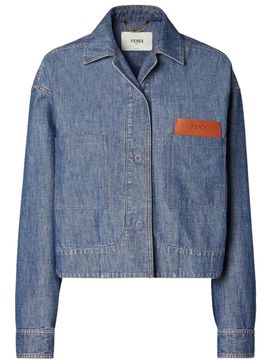 Woman's Mini Denim Short Jacket with Patch Pockets