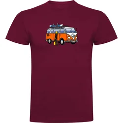 T-shirt à Manches Courtes Hippie Van Snowboard Dark Red M