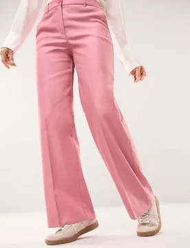 Marlenehose mit Struktur, Regular Fit#normale Größen#Kurzgrößen#Langgrößen, Farbe Rosa, 22, modische Marleneform sommerleicht Damen - Walbusch - FashionsVida