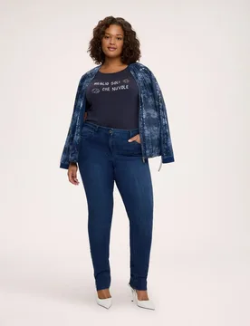 Jeans de mujer skinny lavado con abertura en el bajo ajuste y diseño para el máximo confort - Fiorella Rubino - FashionsVida