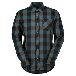 Camicia A Maniche Lunghe Trail Flow Check Aruba Green / Black