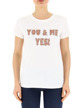 T-shirt con strass BIANCO UNI