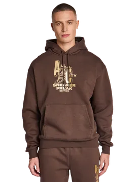 Oswego Herren Kapuzenpullover - Braun - Größe S - Baumwoll-Fleece Brown S - LCKR - FashionsVida