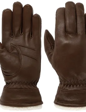 Buvika Deerskin Gloves by - dark brown - Damen - Size: 7 HS - Hestra - FashionsVida