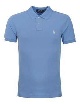 Polo Due Bottoni In Cotone Con Logo