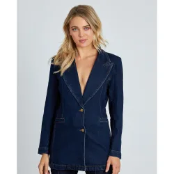 Blazer de mujer vaquera con bolsillos delanteros