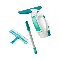 Fenstersauger "Dry & Clean" mit Stiel und Einwascher weiss gruen