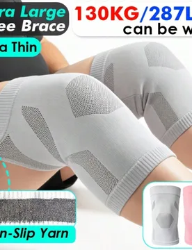 Piezas/1 par - Mangas de rodilla extra grandes, delgadas, de alta elasticidad, transpirables y antideslizantes, adecuadas para hombres y mujeres de ha - Shein - FashionsVida