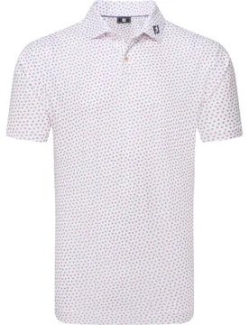 Polo Bounce Print Pique, weiss/rot m - FootJoy - FashionsVida