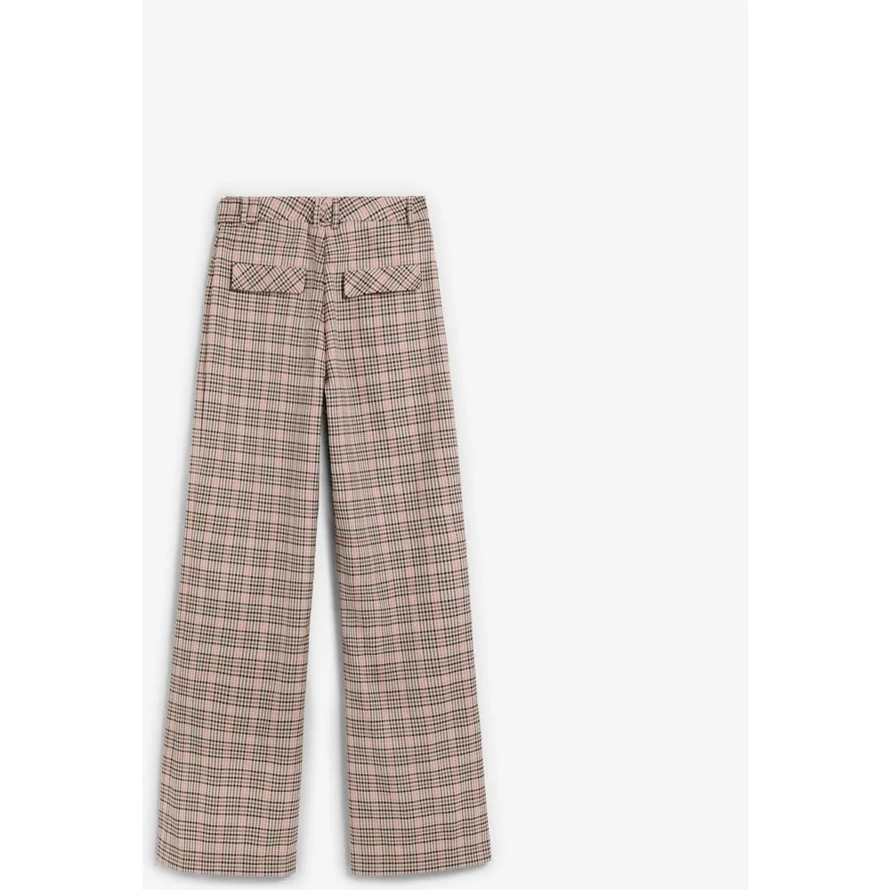 Pantalón de campana de mujer con estampado de cuadros - Scalpers - FashionsVida