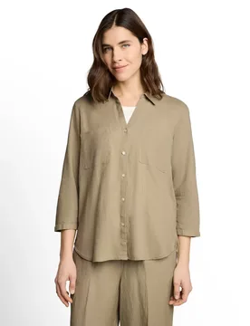 Blouse shirt with linen female - 42 - FashionsVida