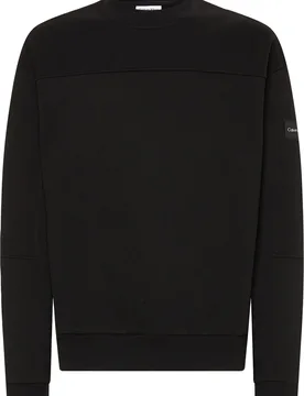 Piquet Interlock Comfort Crewneck K10K109708 BEH NERO - Calvin Klein - FashionsVida