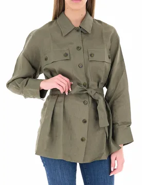 Giacca in lino VERDE MILITARE 44 - Pennyblack - FashionsVida