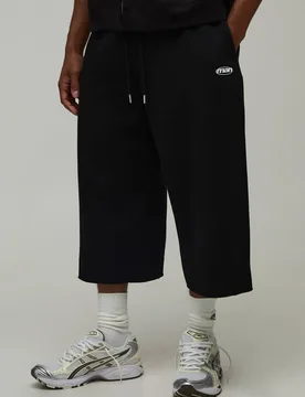 Herren Herren Lange Sport-Jeans Hosen-Shorts Black Größe Small - boohooMAN - FashionsVida