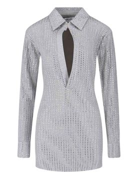 The Attico Vestito Mini Con Strass
