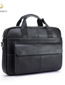 Men Oil Waxy Leather Antique Design Black Business Briefcase 16" Laptop Document Case Attache Messenger Bag Tote Portfolio 1119 - Aliexpress - FashionsVida