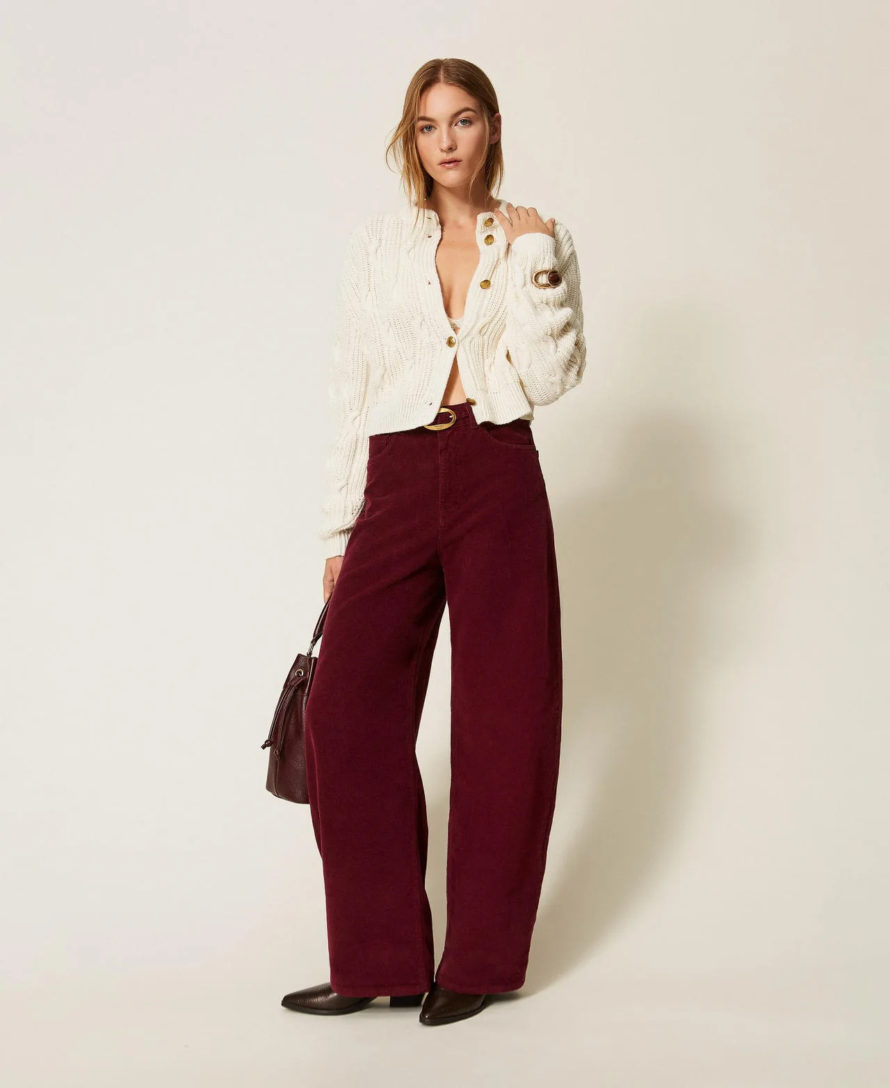 Pantalon ballon en velours côtelé - TWINSET - FashionsVida
