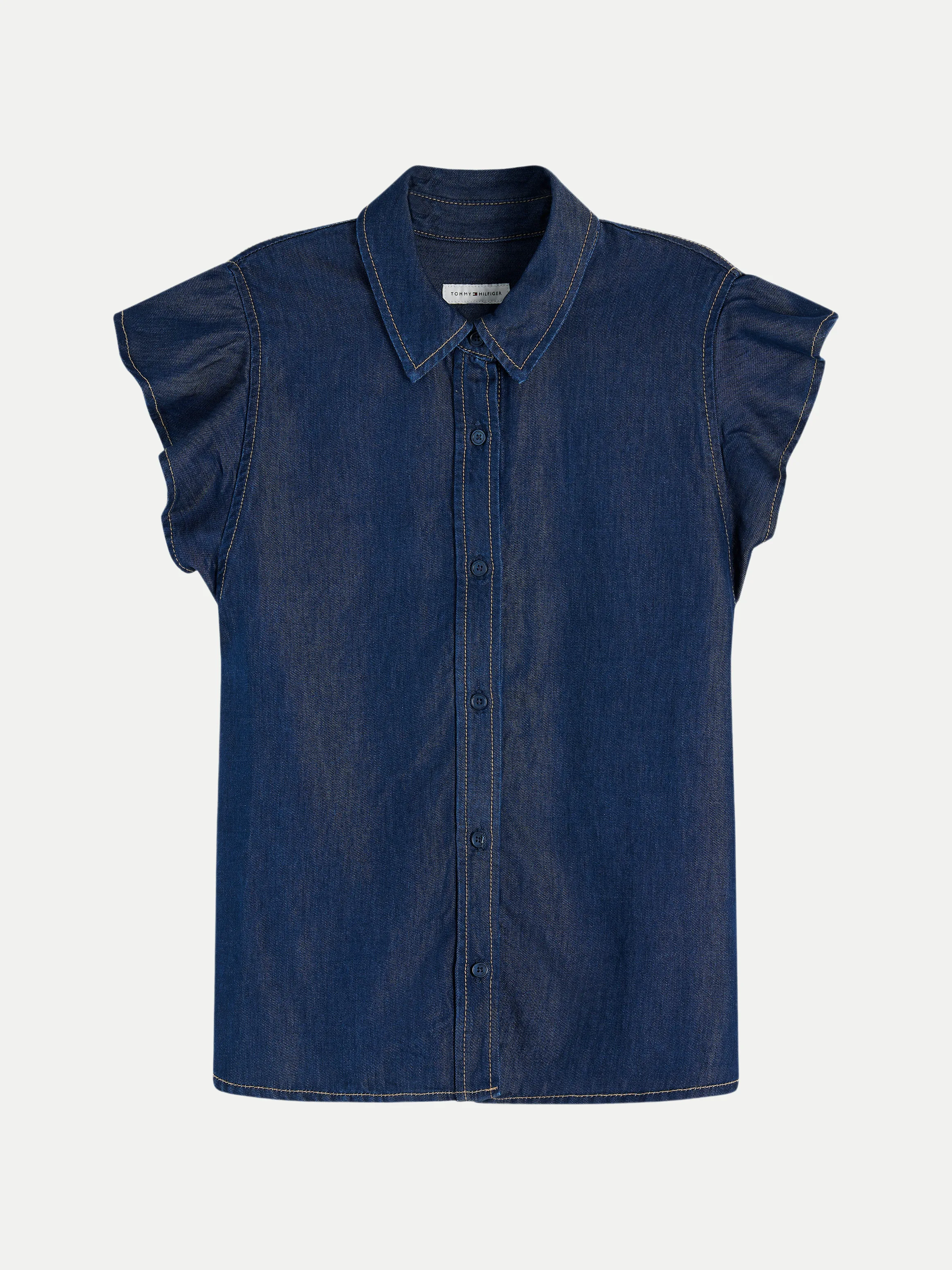 Volantshirt in Denim Blau 40 - Tommy hilfiger - FashionsVida