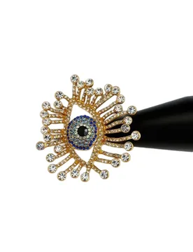 Evil Eye Open Ring，Long Eyelash Full Zircon Design, Brass Statement Jewelry Gift for Women - Aliexpress - FashionsVida