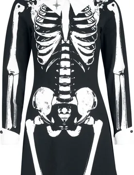 Kurzes Kleid - EMP Signature Collection - S bis XL - für Damen - Größe XL - schwarz/weiß - EMP exklusives Merchandise! - Frauen - female - GHOST - FashionsVida