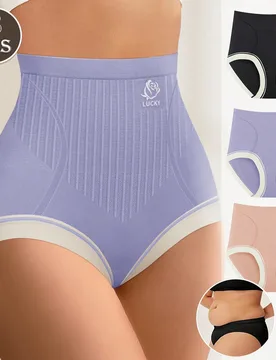Paquete de 3 calzones de cintura alta con control de abdomen para mujeres, con estampado de rosas, ajuste cómodo, que estilizan y moldean - Shein - FashionsVida