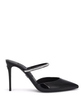 Sabot in pelle con cristalli